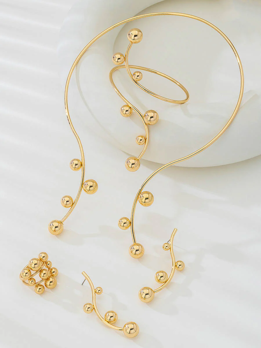 Irregularity Line Rhine Stones Bracelet Accessories Earrings Accessories Necklaces Accessories Rings Accessories - Image 4