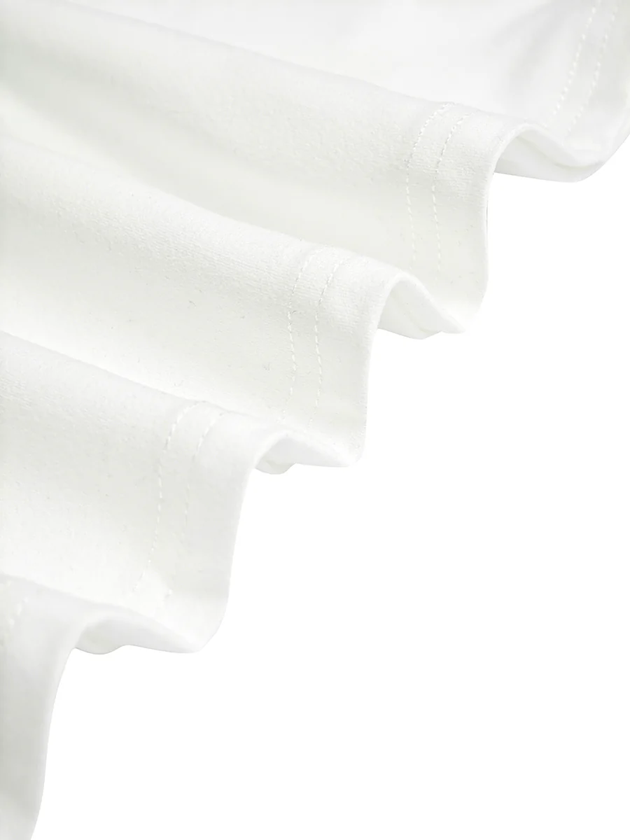 Irregularity Long Sleeves Asymmetric Pleated Solid Color Split-Front Split-Joint Split-Side High Neck Midi Dresses - Image 12