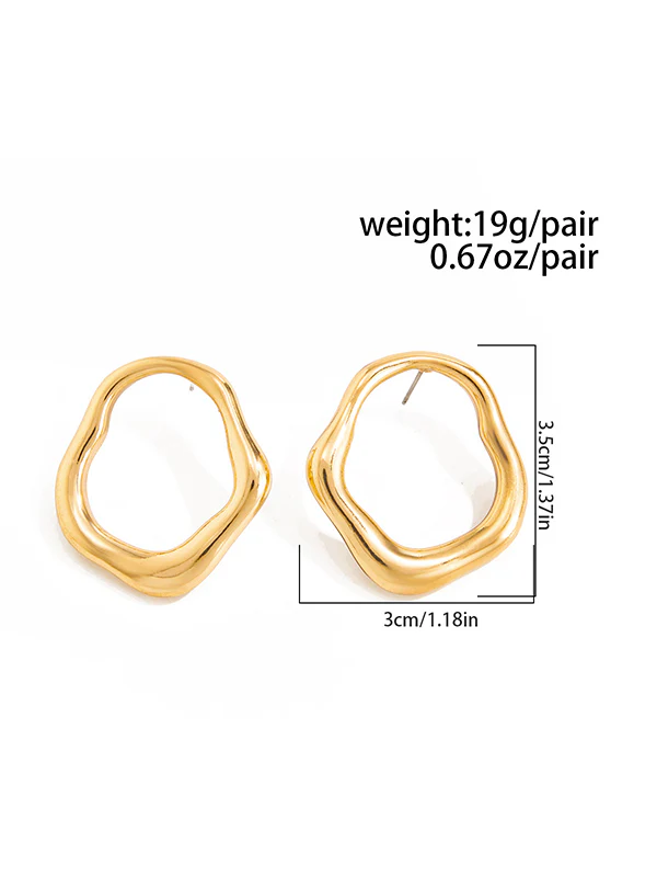 Irregularity Shiny Earrings Accessories - Image 22