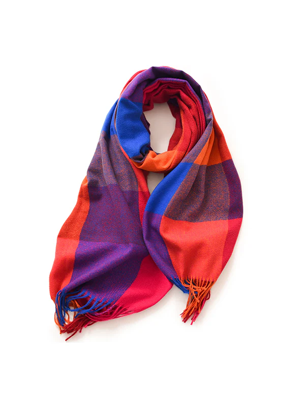 Keep Warm Plaid Tasseled Shawl&Scarf - Image 10