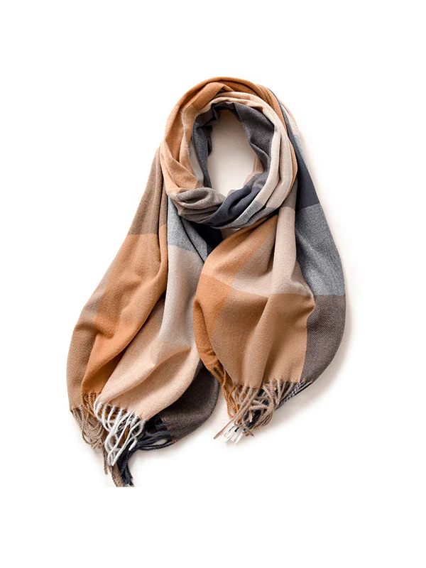 Keep Warm Plaid Tasseled Shawl&Scarf - Image 11