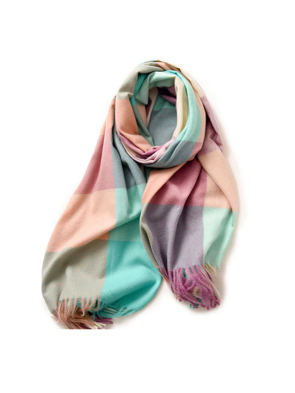 Keep Warm Plaid Tasseled Shawl&Scarf - Image 18