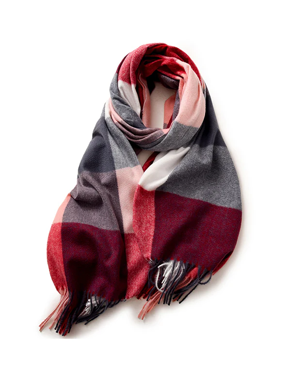 Keep Warm Plaid Tasseled Shawl&Scarf - Image 6