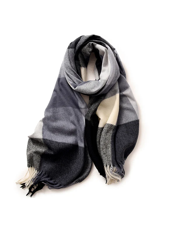 Keep Warm Plaid Tasseled Shawl&Scarf - Image 8