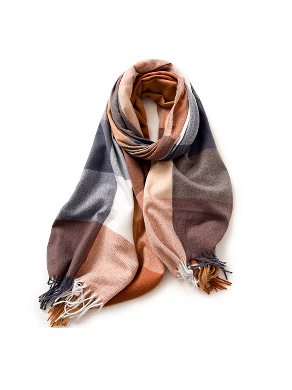 Keep Warm Plaid Tasseled Shawl&Scarf - Image 9