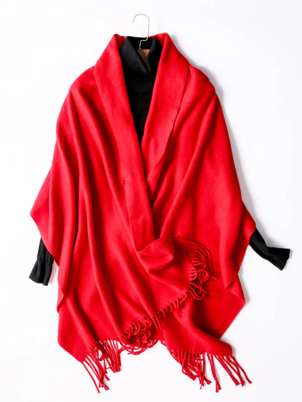 Keep Warm Solid Color Tasseled Shawl&Scarf - Image 19