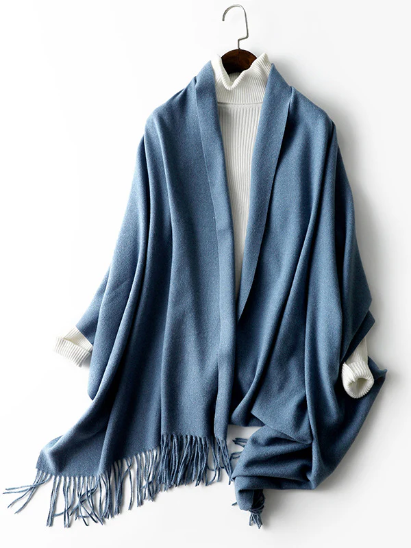 Keep Warm Solid Color Tasseled Shawl&Scarf - Image 23