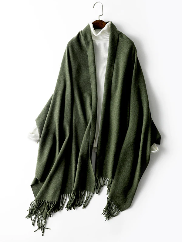 Keep Warm Solid Color Tasseled Shawl&Scarf - Image 29
