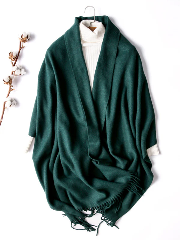 Keep Warm Solid Color Tasseled Shawl&Scarf - Image 32