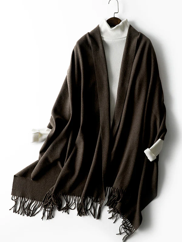 Keep Warm Solid Color Tasseled Shawl&Scarf - Image 34