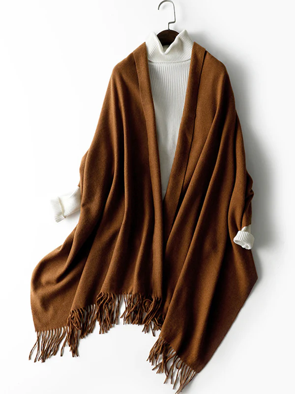 Keep Warm Solid Color Tasseled Shawl&Scarf - Image 35