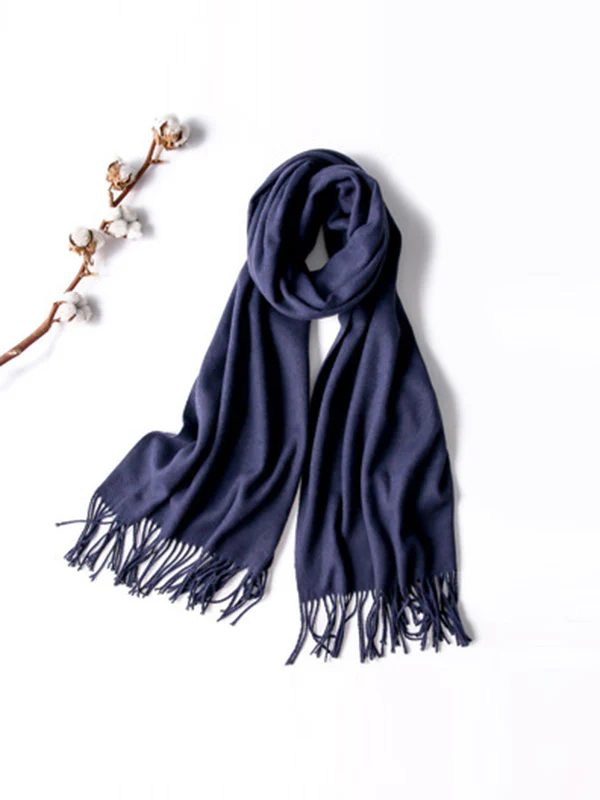 Keep Warm Solid Color Tasseled Shawl&Scarf - Image 44