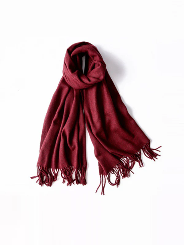 Keep Warm Solid Color Tasseled Shawl&Scarf - Image 45
