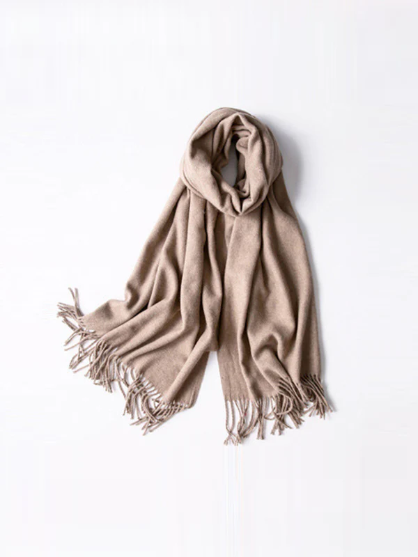 Keep Warm Solid Color Tasseled Shawl&Scarf - Image 47