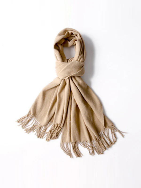 Keep Warm Solid Color Tasseled Shawl&Scarf - Image 48