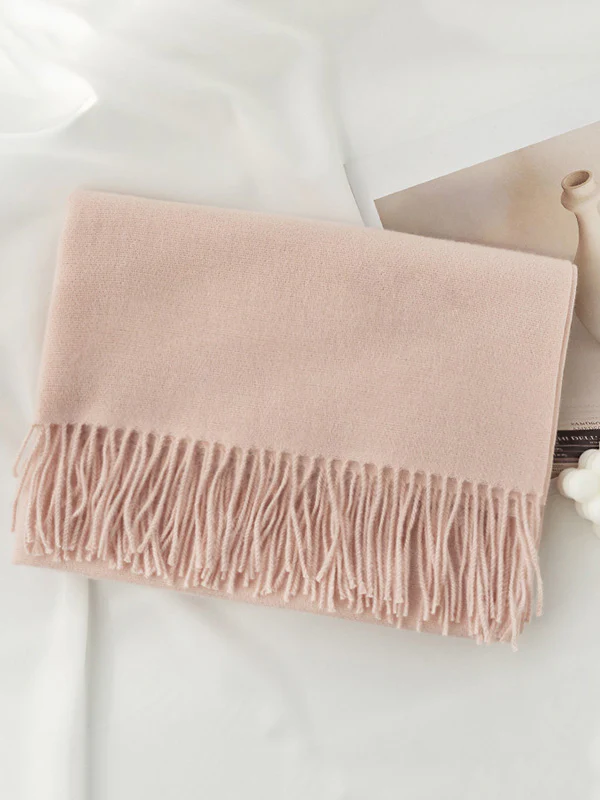 Keep Warm Solid Color Tasseled Shawl&Scarf - Image 11