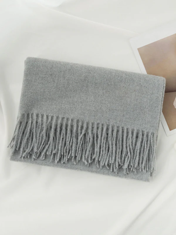 Keep Warm Solid Color Tasseled Shawl&Scarf - Image 15