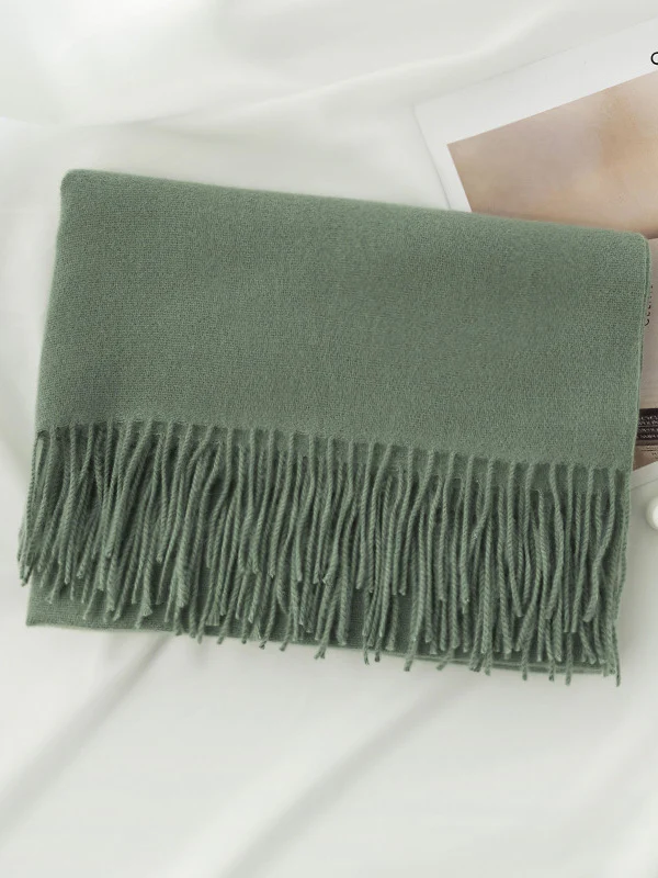 Keep Warm Solid Color Tasseled Shawl&Scarf - Image 17