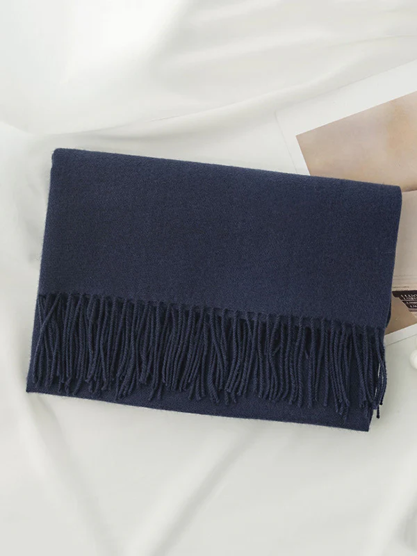Keep Warm Solid Color Tasseled Shawl&Scarf - Image 19