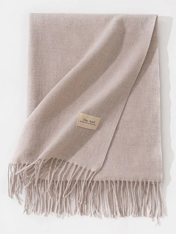 Keep Warm Solid Color Tasseled Shawl&Scarf - Image 10