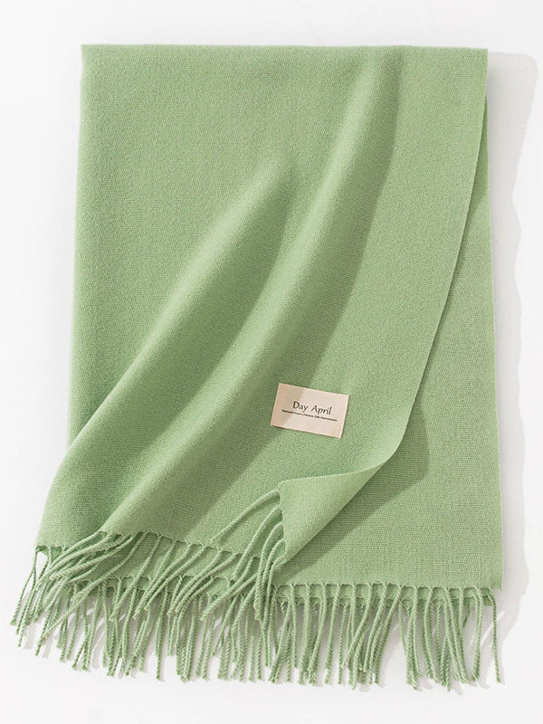Keep Warm Solid Color Tasseled Shawl&Scarf - Image 12