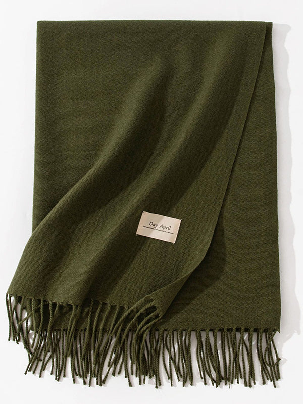 Keep Warm Solid Color Tasseled Shawl&Scarf - Image 13