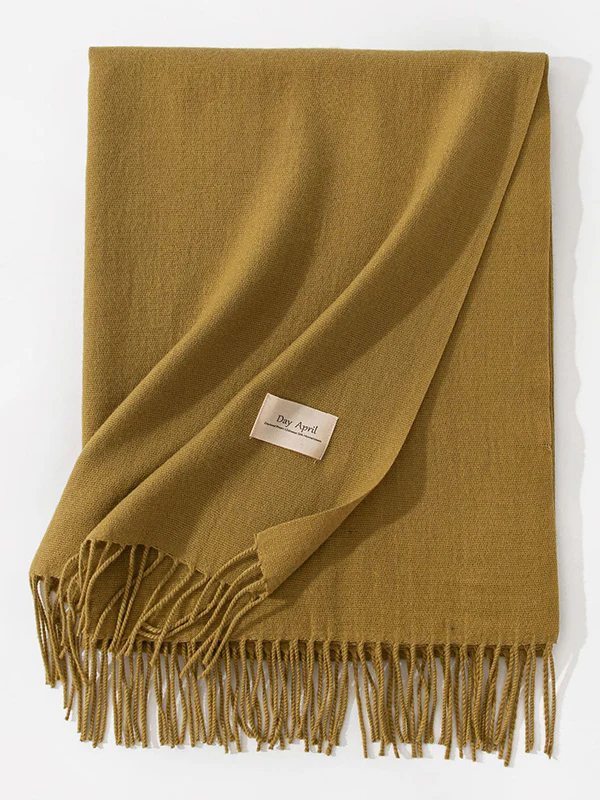 Keep Warm Solid Color Tasseled Shawl&Scarf - Image 14