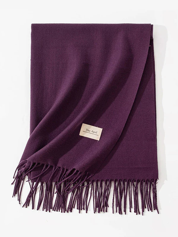 Keep Warm Solid Color Tasseled Shawl&Scarf - Image 18