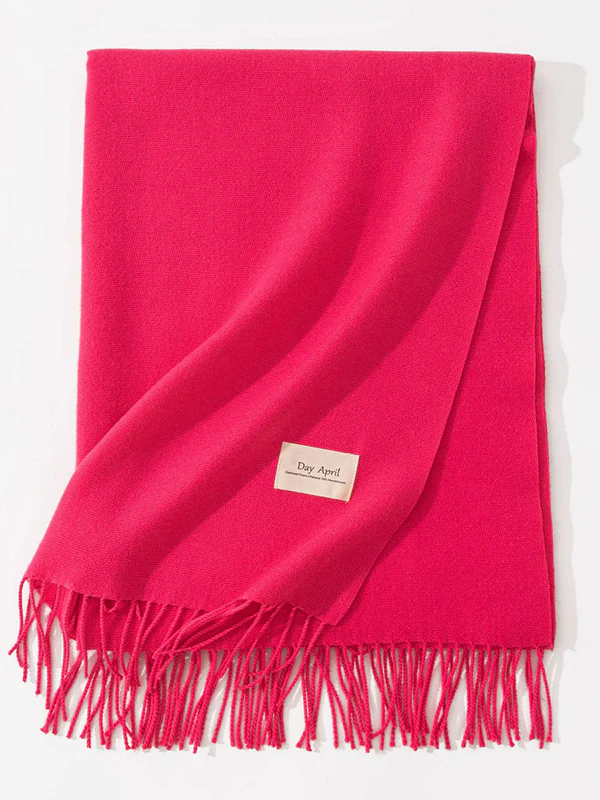 Keep Warm Solid Color Tasseled Shawl&Scarf - Image 19