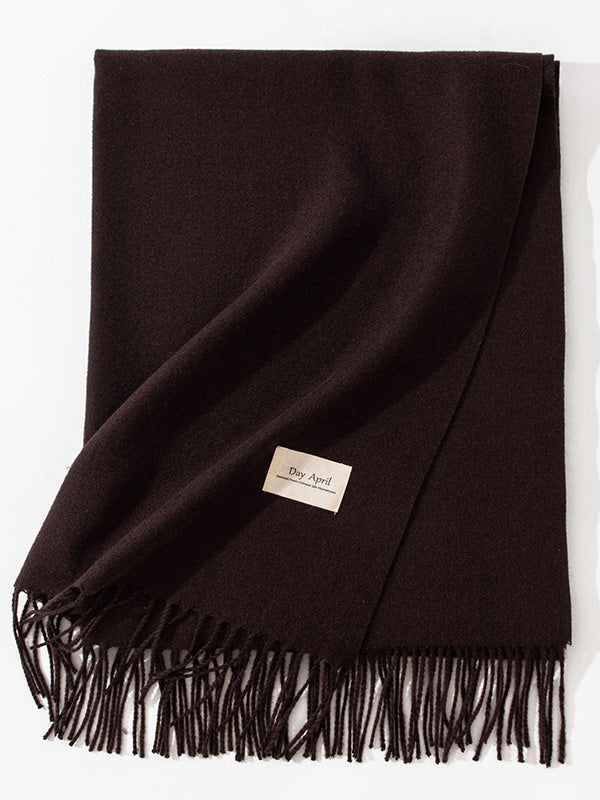 Keep Warm Solid Color Tasseled Shawl&Scarf - Image 21