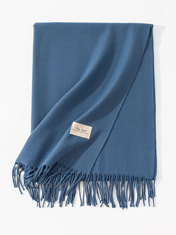 Keep Warm Solid Color Tasseled Shawl&Scarf - Image 24