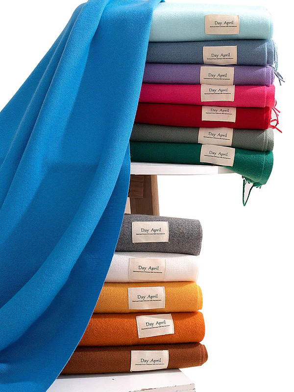 Keep Warm Solid Color Tasseled Shawl&Scarf - Image 6