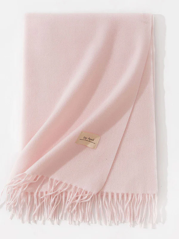 Keep Warm Solid Color Tasseled Shawl&Scarf - Image 7
