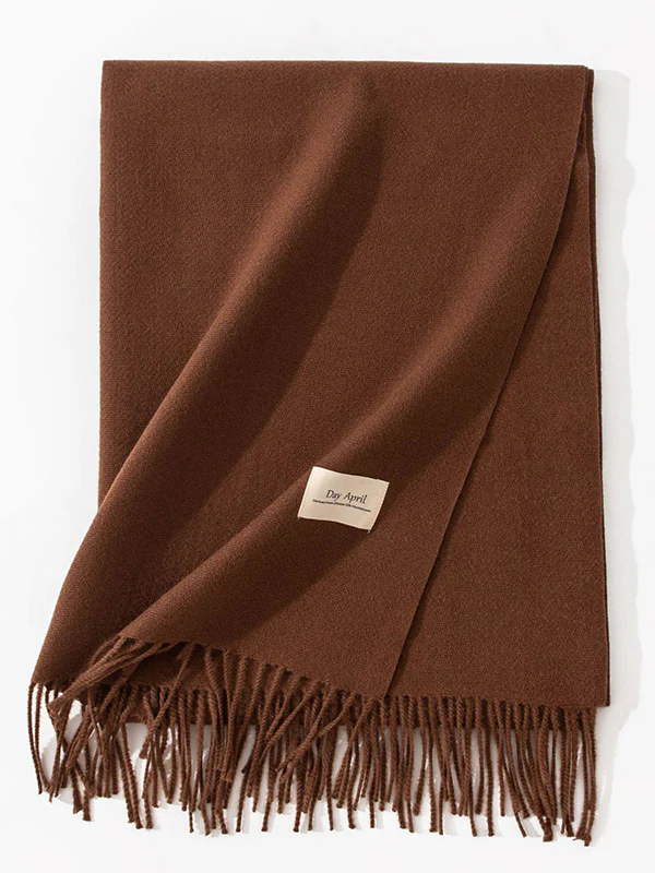 Keep Warm Solid Color Tasseled Shawl&Scarf - Image 8