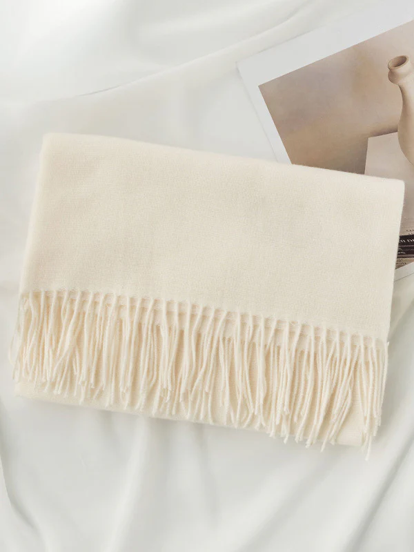 Keep Warm Solid Color Tasseled Shawl&Scarf - Image 2