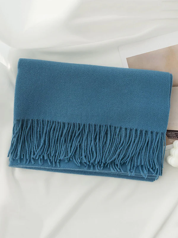 Keep Warm Solid Color Tasseled Shawl&Scarf - Image 22
