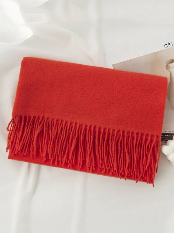 Keep Warm Solid Color Tasseled Shawl&Scarf - Image 25