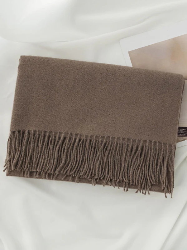 Keep Warm Solid Color Tasseled Shawl&Scarf - Image 26