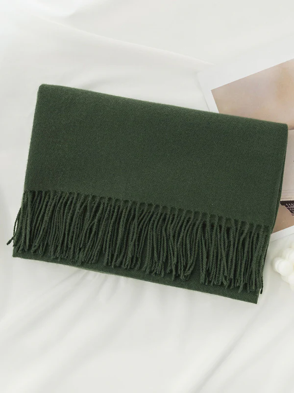 Keep Warm Solid Color Tasseled Shawl&Scarf - Image 27