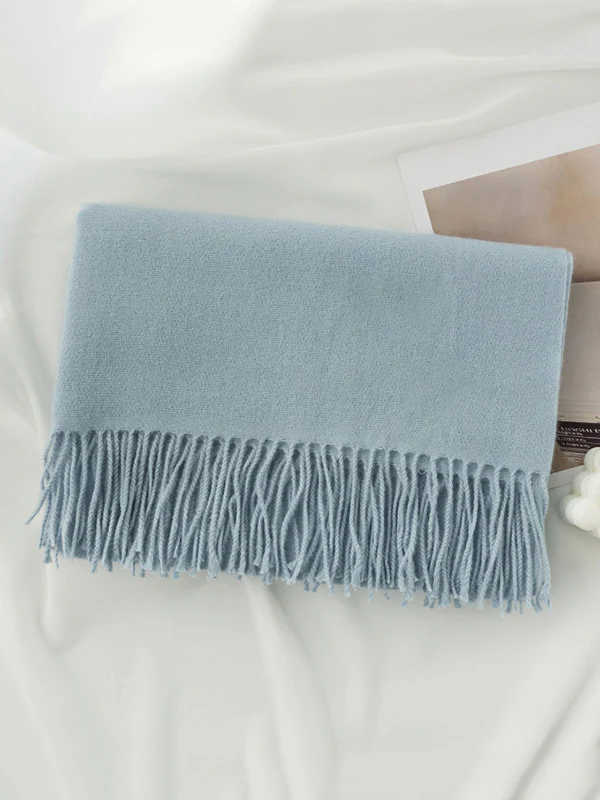 Keep Warm Solid Color Tasseled Shawl&Scarf - Image 28