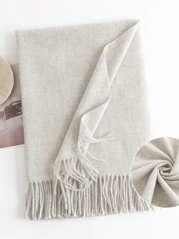 Keep Warm Solid Color Tasseled Shawl&Scarf - Image 30