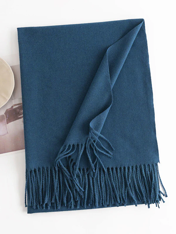 Keep Warm Solid Color Tasseled Shawl&Scarf - Image 33