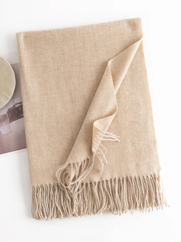 Keep Warm Solid Color Tasseled Shawl&Scarf - Image 34