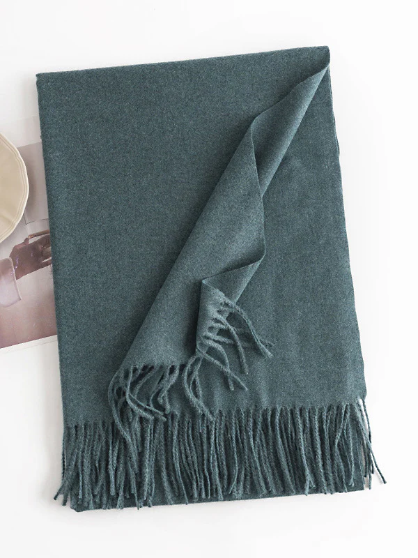 Keep Warm Solid Color Tasseled Shawl&Scarf - Image 35