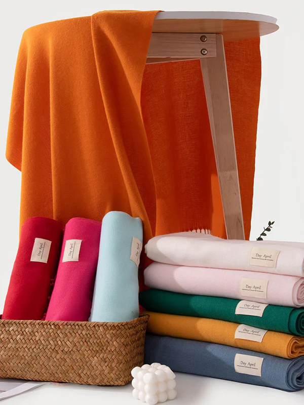 Keep Warm Solid Color Tasseled Shawl&Scarf - Image 6