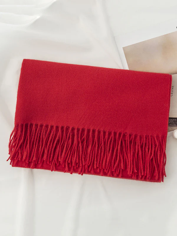 Keep Warm Solid Color Tasseled Shawl&Scarf - Image 8
