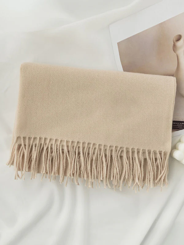 Keep Warm Solid Color Tasseled Shawl&Scarf - Image 9