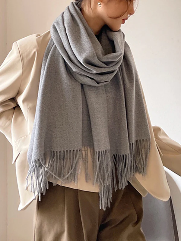 Keep Warm Tasseled Shawl&Scarf - Image 10