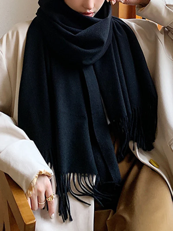 Keep Warm Tasseled Shawl&Scarf - Image 11