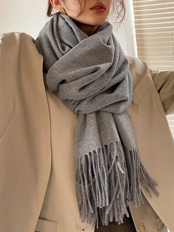 Keep Warm Tasseled Shawl&Scarf - Image 2